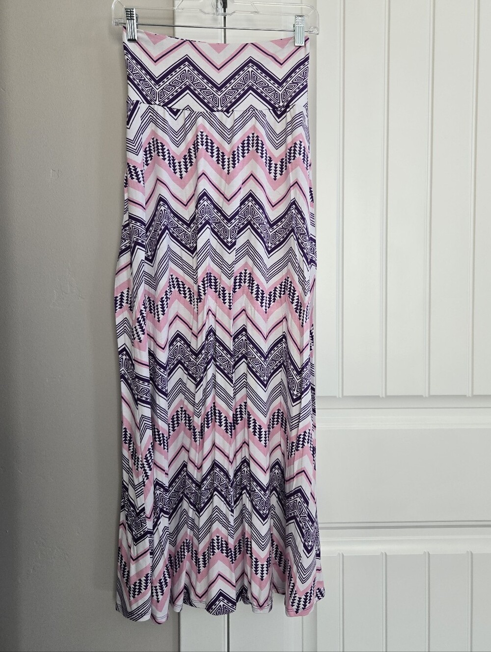 Loveappella Pink & Purple Chevron Maxi Skirt